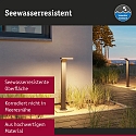 Paulmann bollard light ZERENA with sensor, insect friendly, sea-air resistant IP44, anthracite 
