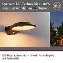 Paulmann outdoor wall luminaire ANELA PIR with sensor, insect friendly, sea-air resistant IP44, anthracite 