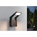Paulmann outdoor wall luminaire JUNTEA PIR with sensor IP44, anthracite, transparent 