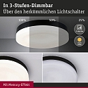 Paulmann ceiling luminaire AMALIE IP20, mat, black dimmable