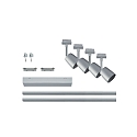 Paulmann spot URAIL COVER with feed-in option, set of 4 GU10, chrome, chrome matt dimmable