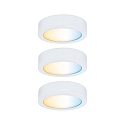 Clever Connect Starter set of 3 LED Furniture spot DISC, 12V DC, 2.1W 2700- 6500K, dimmable, white matt