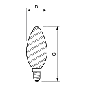 Philips filament lamp candle turned COREPRO LEDCANDLE ST35 switchable ST35 E14 2W 250lm 2700K CRI 80 