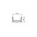 RADIUM U profile SMALL U FLAT SQUARE 17/18 B1C1, grey, white matt