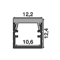 RADIUM profile XSMALL U F 12/12, black, white matt