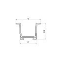RADIUM wing profile MEDIUM WING 40/25.9/B2C2 - 2M built-in version, powder coated, white