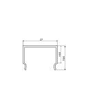 RADIUM accessories profile cover PROFIL M / COVER MEDIUM SQUARE 27/14 C2 - 2M / FROSTED square, high, mechanical, satined, white 201cm