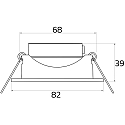 Rutec recessed luminaire SANYA AC LED round, swivelling IP40, aluminum matt, satined  6W 500lm 2700K 80� 80� CRI 80-89