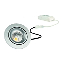 LED Recessed spot GAIL set of 1, round, 6W, 1900-3000K, IP40, swivelling, DimToWarm, Plug&play, silver