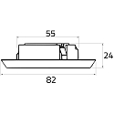 Rutec recessed luminaire LARA AC LED round IP44, brushed iron, satined  6W 519lm 3000K 95� 95� CRI 80-89