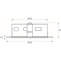 Rutec downlight LARA round IP40, brushed iron dimmable