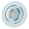 Recessed spot TULKA stainless steel V4A, 1,4401 X5CrNiMo 316, with clip fastener, round, swivelling, IP20, white