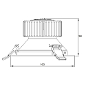 Rutec Projekt recessed spotlight NINQITA COB 25W/700MA 840 round, rigid, current constant IP40, white