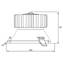 Rutec Projekt recessed spotlight NINQITA COB 50W/1200MA 840 round, rigid, current constant IP40, white