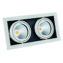 recessed luminaire CORU-80K 2 flames, square, cardanic swivelling IP20, white dimmable