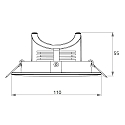 recessed luminaire RINCA COB swivelling, rotatable, current constant IP20, brushed iron dimmable 8W 694lm 2700K 25� CRI 90-100