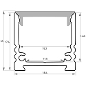 Rutec Projekt U profile UP18/12 / 2M, anodised aluminium