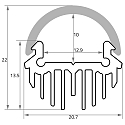 Rutec Projekt tube profile RPD21 / 2M, anodised aluminium