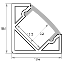 Rutec Projekt corner profile EP18/18, traffic white