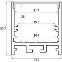 U profile TUP35/35 surface-mounted version, anodised aluminium