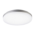 LED Ceiling luminaire CIRCEL, �27cm / height 4.3cm, with motion detector, IP20, 18W 3000K 1100lm, silver