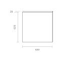 SIGOR LED Surface mounting panel FLED for industry and craft, 230V, 62 x 62 x 2.8cm, UGR<22, 40W 3000K 3200lm 120�, white