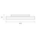 SIGOR surface luminaire SQUARE 40 IP54, silver 