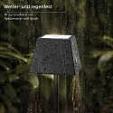 SIGOR battery table lamp NUINDIE square, CCT Switch IP54, night black dimmable