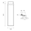 SIGOR battery table lamp NUMOVE IP54, graphite grey dimmable