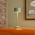 SIGOR battery table lamp VELUNA up / down, CCT Switch, set of 1, with touch dimmer IP44, sage green dimmable