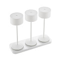 battery table lamp VELUNA set of 3 IP44, snow white dimmable