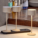 SIGOR battery table lamp VELUNA up / down, CCT Switch, set of 3, with touch dimmer IP44, dune beige dimmable