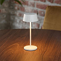 SIGOR battery table lamp FACETTA IP44, snow white dimmable