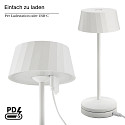 SIGOR battery table lamp FACETTA IP44, snow white dimmable