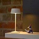 SIGOR battery table lamp FACETTA IP44, snow white dimmable