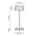 SIGOR battery table lamp FACETTA down, CCT Switch, set of 1, with touch dimmer IP44, dune beige dimmable