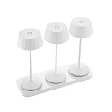 battery table lamp FACETTA set of 3 IP44, snow white dimmable