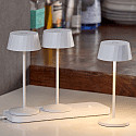 SIGOR battery table lamp FACETTA down, CCT Switch, set of 3, with touch dimmer IP44, snow white dimmable