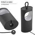 SIGOR battery table lamp LUNARI with USB connection, CCT Switch, with handle, with touch dimmer IP44, mat, night black dimmable