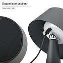 SIGOR battery table lamp SOLINO IP44, graphite grey dimmable