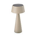 solar table lamp SOLINO tiltable, with accumulator, with USB charging function, magnetic mounting IP44, mat, dune beige dimmable
