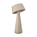SIGOR solar table lamp SOLINO tiltable, with accumulator, with USB charging function, magnetic mounting IP44, mat, dune beige dimmable