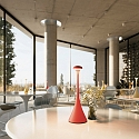 SIGOR battery table lamp NUDROP CCT Switch, with touch dimmer IP54, fire red dimmable