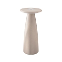 battery table lamp NUFLAIR CCT Switch, with touch dimmer, perforated IP54, dune beige dimmable