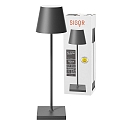 SIGOR battery table lamp NUINDIE USB-C up / down, with USB connection, CCT Switch, with touch dimmer IP54, graphite grey dimmable
