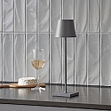 SIGOR battery table lamp NUINDIE USB-C up / down, with USB connection, CCT Switch, with touch dimmer IP54, graphite grey dimmable