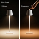 SIGOR battery table lamp NUINDIE USB-C up / down, with USB connection, CCT Switch, with touch dimmer IP54, fog grey dimmable