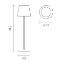 SIGOR battery table lamp NUINDIE USB-C up / down, with USB connection, CCT Switch, with touch dimmer IP54, fog grey dimmable