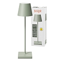 SIGOR battery table lamp NUINDIE USB-C up / down, with USB connection, CCT Switch, with touch dimmer IP54, sage green dimmable