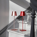 SIGOR battery table lamp NUINDIE USB-C round IP54, rose gold anodised dimmable